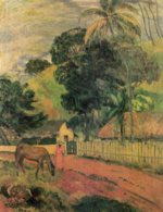 Paul Gauguin  - paintings - Horse on Road (Tahitian Landscape)