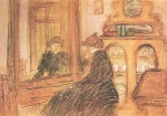 Jozsef Rippl Ronai - Peintures - Lazarine devant le miroir