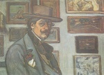 József Rippl Rónai  - paintings - Selbstbildnis mit braunem Hut