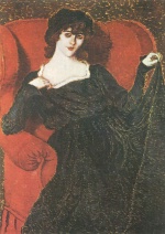 József Rippl Rónai  - paintings - Zorka Banyai in Schwarz
