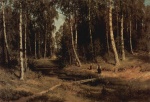 Iwan Iwanowitsch Schischkin - Peintures - Ruisseau dans une forêt de bouleaux