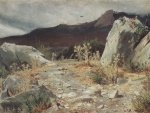 Iwan Iwanowitsch Schischkin - paintings - Bergpass Krim