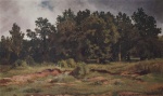 Ivan Ivanovitch Chichkine - Peintures - Forêt de chênes par une journée nuageuse