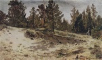 Ivan Ivanovich Shishkin  - paintings - Junge Kiefern auf einer Sandbank (Meri-Hovi, Finnland Eisenbahn)