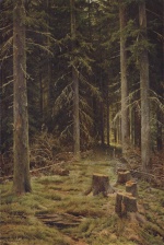 Ivan Ivanovitch Chichkine  - Peintures - Forêt de sapins
