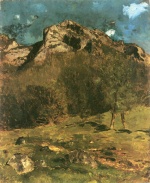 Carl Schuch - Peintures - Paysage de montagne, Lac de Hintersee