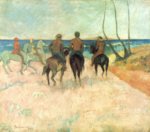 Paul Gauguin  - Peintures - Cavaliers sur la plage