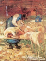 Giovanni Segantini - paintings - Die Schur