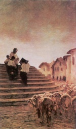 Giovanni Segantini - Peintures - La bénédiction des moutons