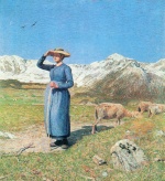 Giovanni Segantini - Peintures - Huere de midi dans les Alpes