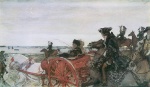 Walentin Alexandrowitsch Serow - paintings - Ausfahrt Katharina II zur Falkenjagd