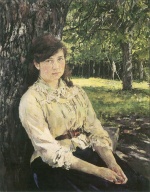 Walentin Alexandrowitsch Serow - paintings - Bildnis Maria Jakowlewna Simonowitsch (Mädchen im Sonnenschein)