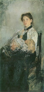 Walentin Alexandrowitsch Serow - paintings - Bildnis Nadesha Jakowlewna Derwis mit Kind