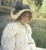 Walentin Alexandrowitsch Serow - Peintures - Portrait d'Olga Serova en été