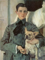 Walentin Alexandrowitsch Serow  - Peintures - Comte Felix Soumarokov Elston Felixowitsch avec un chien