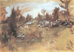 Walentin Alexandrowitsch Serow  - Peintures - Troupeau