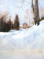 Walentin Alexandrowitsch Serow  - Bilder Gemälde - Winter in Abramtsewo (Das Herrenhaus)