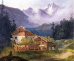 Adalbert Stifter - Peintures - Corps de ferme au bord d´un lac de montagne
