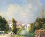 Adalbert Stifter - paintings - Fabriksgarten in Schwadorf