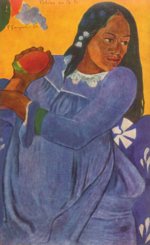 Paul Gauguin  - paintings - Woman with a Mango (Vahine no te vi)