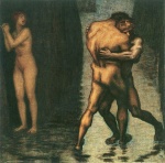 Franz von Stuck - Peintures - La lutte pour la femme