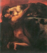 Franz von Stuck - paintings - Der Kuss der Sphinx