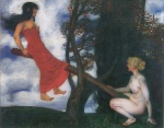 Franz von Stuck - Peintures - La balançoire