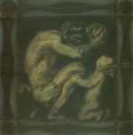 Franz von Stuck - Bilder Gemälde - Faun mit Bacchusknabe