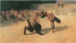 Franz von Stuck - Peintures - Faune combattant