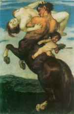 Franz von Stuck  - Peintures - Enlèvement d´une nymphe