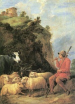 David Teniers - Bilder Gemälde - Der zufriedene Hirte