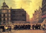 David Teniers - Peintures - Les menbres de la  guilde d´Oude Voetboog sur la grand-place du marché