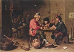 David Teniers - Peintures - Trois paysans jouant de la musique