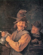 David Teniers - Bilder Gemälde - Ein rauchender Bauer