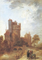 David Teniers  - Peintures - Pêche dans l´étang du château