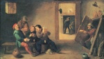 David Teniers  - Bilder Gemälde - Kartenspielende Jünglinge