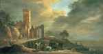David Teniers  - Peintures - Petit port maritime