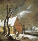 David Teniers  - Peintures - Paysage d'hiver
