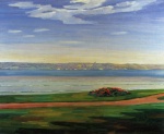 Heinrich Wilhelm Trübner - Peintures - Point de vue sur le lac de Starnberg