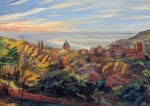 Heinrich Wilhelm Trübner - Peintures - Vue depuis le château de Heidelberg