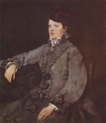 Heinrich Wilhelm Trübner - paintings - Dame in Grau