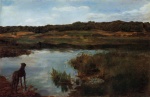 Heinrich Wilhelm Trübner - Peintures - Dogue au lac Wessling