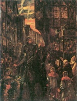 Heinrich Wilhelm Trübner - paintings - Einzug Friedrich des Siegreichen in Heidelberg