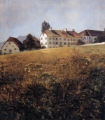 Heinrich Wilhelm Trübner - Peintures - Prairie devant le cloître