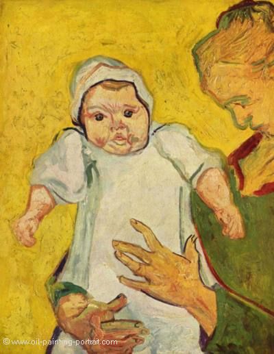 Augustine Roulin mit ihrem Saeugling