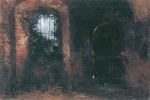 Heinrich Wilhelm Trübner  - Bilder Gemälde - Kellerfenster im Heidelberger Schloss