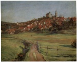 Heinrich Wilhelm Trübner  - paintings - Kronberg im Taunus, Gesamtansicht mit Burg