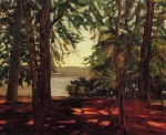 Heinrich Wilhelm Trübner  - Peintures - Parc Knorr sur le lac Starnberg
