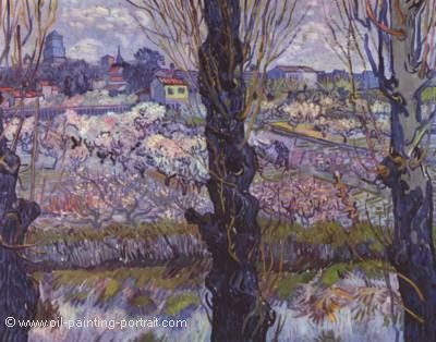 View of Arles. Orchard in Bloom with Poplars in the Forefront
