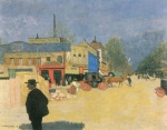 Felix Valletton - Peintures - La Place de Clichy à Paris